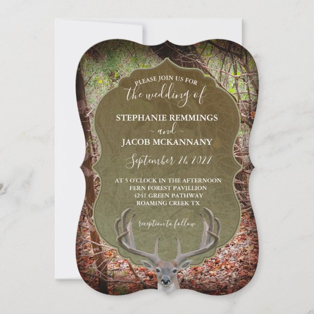 Rustic Country Deer Hunters Wedding Invitation (Front)