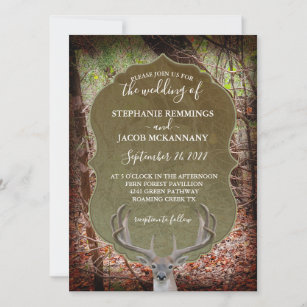 Rustic Country Deer Hunters Wedding Invitation