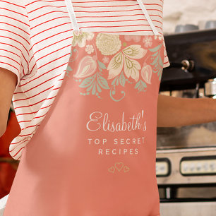 Rustic country elegant floral kitchen chef apron
