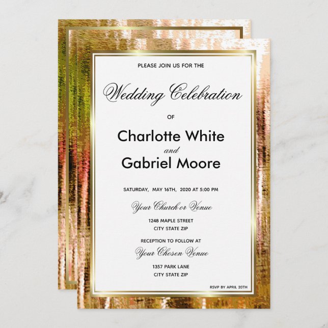 Rustic Country Elegant Wedding Invitation (Front/Back)