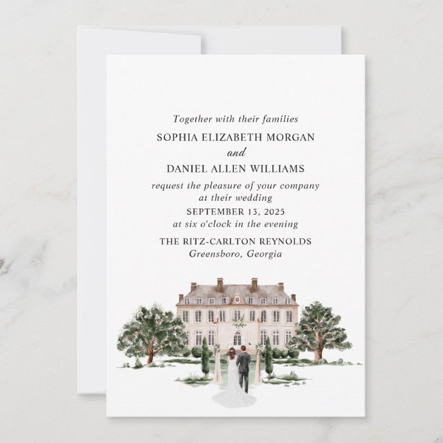 Rustic Country Estate Wedding Invitation (Front)