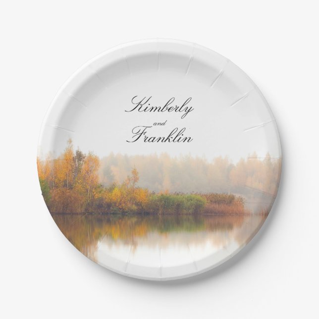 Rustic Country Fall Wedding Paper Plate (Front)