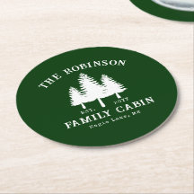 Rustic Country Family Cabin Trees Forest Green