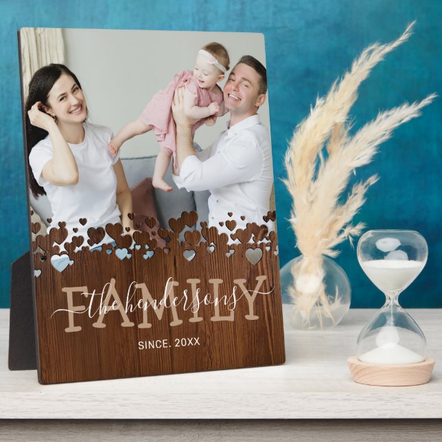 Rustic Country Family Photo Plaque (Side)
