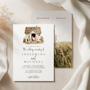 Rustic Country Farm Chicken Wedding Invitation