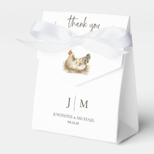 Rustic Country Farm Chicken Wedding Mongram Favour Box