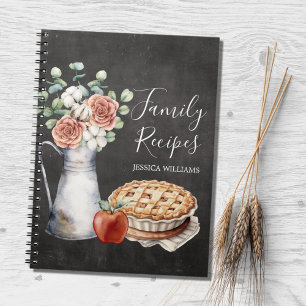 Rustic Country Farmhouse Black Family Recipe Notebook