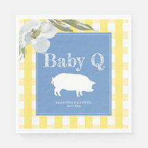 Rustic Country Floral and Pig Gingham Babyq
