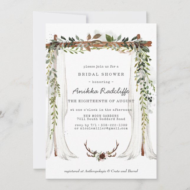 Rustic Country Floral | Bridal Shower Invitation (Front)