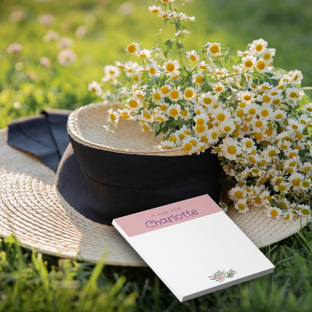 Rustic Country Floral daisy watercolor pink Notepad (Creator Uploaded)