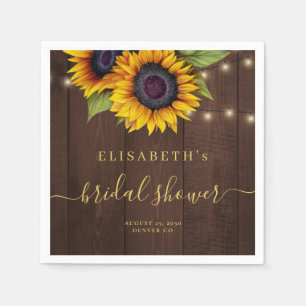 Rustic country floral elegant bridal shower napkin