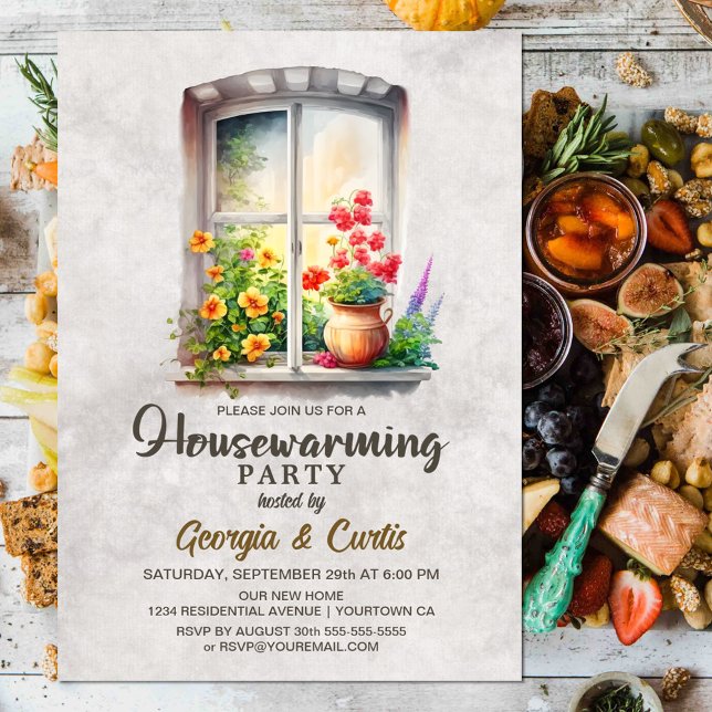 Rustic Country Floral Housewarming Party Invitation (Creator Uploaded)