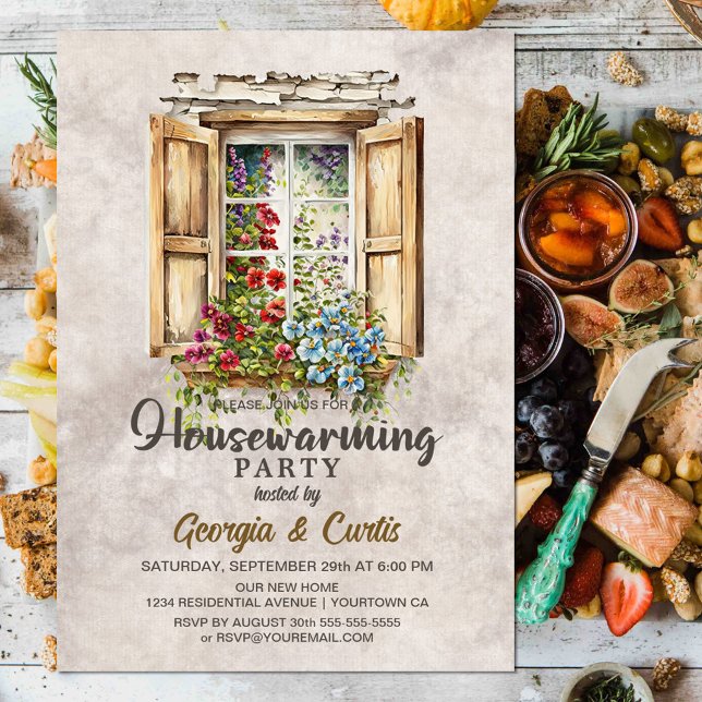 Rustic Country Floral Housewarming Party Invitation (Creator Uploaded)
