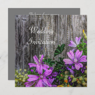 Rustic Country Flowers On Barn Board