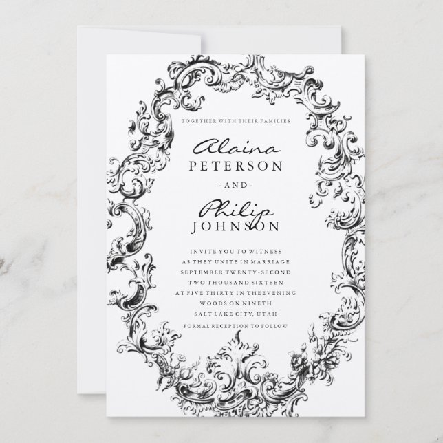 Rustic Country Frame Wedding Invitation Template (Front)