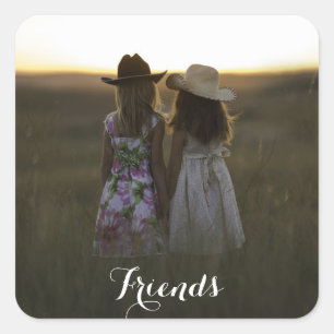 Rustic Country Friends Square Sticker