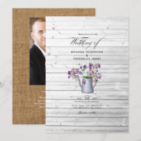 Rustic Country Garden Sweet Pea Floral Wedding Inv