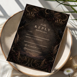 Rustic Country Goth Wedding RSVP Card