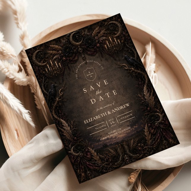 Rustic Country Goth Wedding Save The Date (Creator Uploaded)
