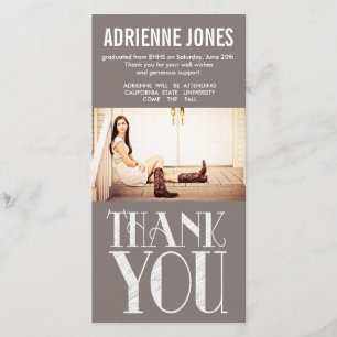 Rustic Country Graduation Thank You Photo Card