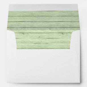 Rustic Country Green Wood Envelope