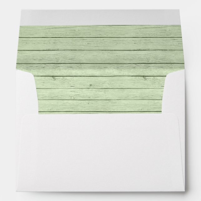 Rustic Country Green Wood Envelope (Back (Bottom))