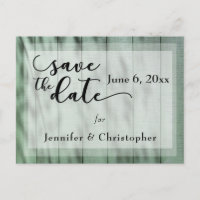 Rustic, Country Green Wood Wedding Save the Date