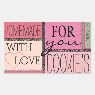 Rustic Country Homemade Cookies Personalised Rectangular Sticker