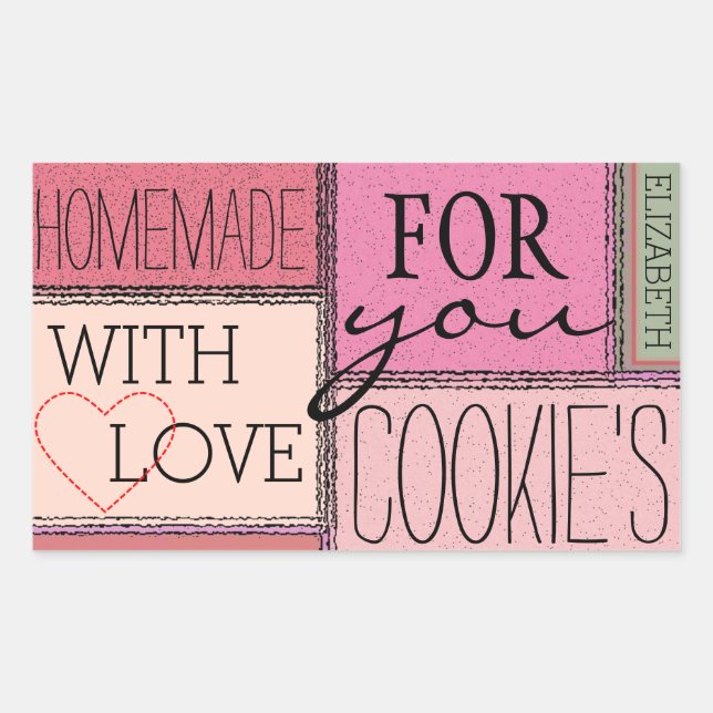 Rustic Country Homemade Cookies Personalised Rectangular Sticker (Front)