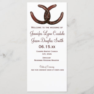 Rustic Country Horseshoe Wedding Programs Programme