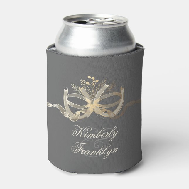 Rustic Country Horseshoes Wedding Can Cooler (Can Front)