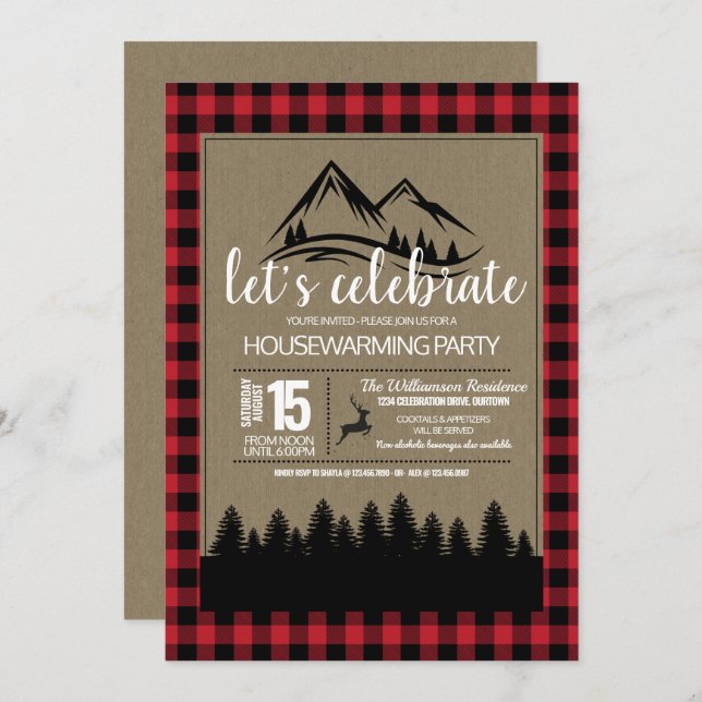 Rustic Country Housewarming Party Invitation (Front/Back)