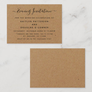 Rustic Country Kraft Evening Event Ticket Invite