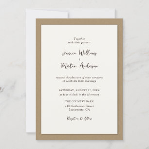 Rustic Country Kraft Paper Wedding Invitations