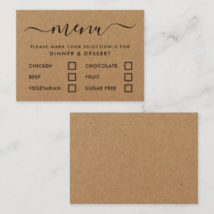 Rustic Country Kraft Simple Script Menu Selection