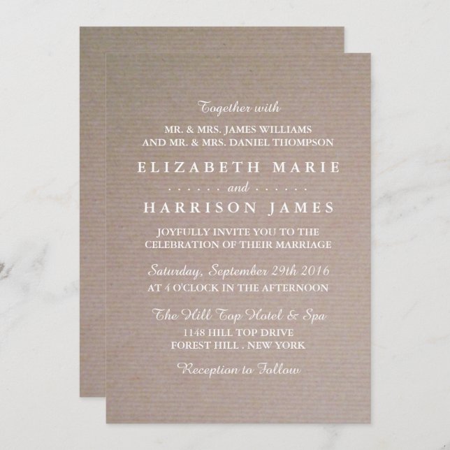 Rustic Country Kraft Wedding Invitation (Front/Back)