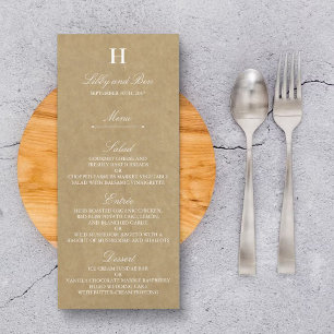 Rustic Country Kraft Wedding Menu Template