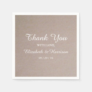 Rustic Country Kraft Wedding Reception Thank You Napkin