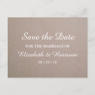 Rustic Country Kraft Wedding Save The Date Announcement Postcard