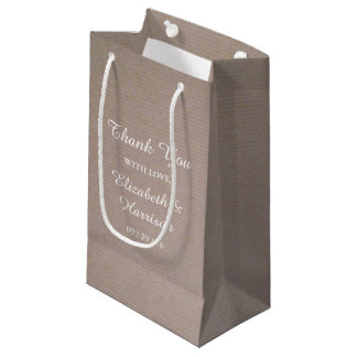 Rustic Country Kraft Wedding Thank You Favor Small Gift Bag