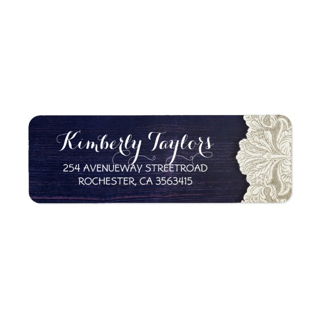 Rustic Country Lace and Wood Navy Wedding (Front)