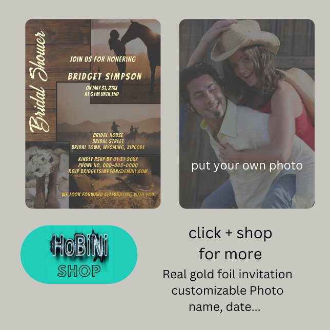 rustic country landscape collage bridal shower (rustic country landscape collage bridal shower foil invitation)