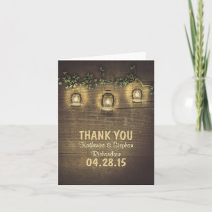 rustic country lantern lights wedding thank you