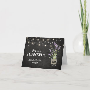 Rustic Country Lavender Lights Wedding Thank You Card