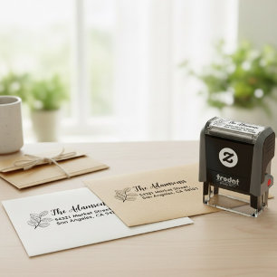Rustic Country Leaves Name & Fancy Return Address Self-inking Stamp