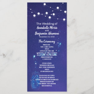 Rustic country lights mason jars wedding Program Programme