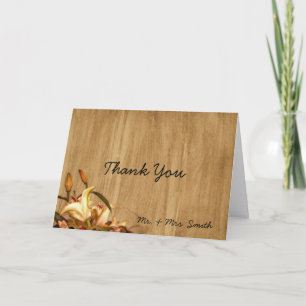 Rustic Country Lily Watercolor Thank You card