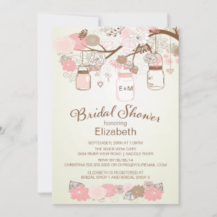 Rustic Country Mason Jar Bridal Shower Invitation