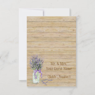 Rustic Country Mason Jar French Lavender Bouquet Invitation