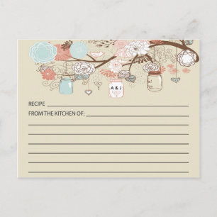 Rustic Country Mason Jar Recipe Cards